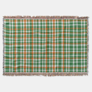 Saint Patrick's day Ireland Flag coloured gingham Throw Blanket