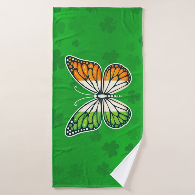 Saint Patrick's Day Irish butterfly Bath Towel (Bath Towel)