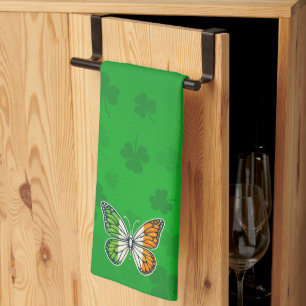 Saint Patrick's Day Irish butterfly Tea Towel