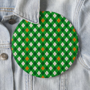 Saint Patrick's Day Irish colored argyle 6 Cm Round Badge