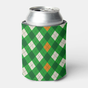 Saint Patrick's Day Irish colored argyle Can Cooler