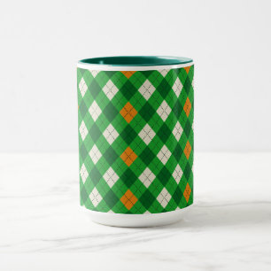  Saint Patrick's Day Irish colored argyle Mug
