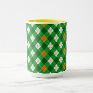 Saint Patrick's Day Irish colored argyle Mug
