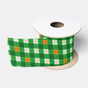 Saint Patrick's Day Irish colored argyle Satin Ribbon