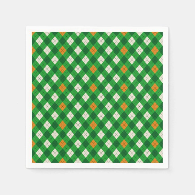  Saint Patrick's Day Irish coloured argyle Napkin (Front)