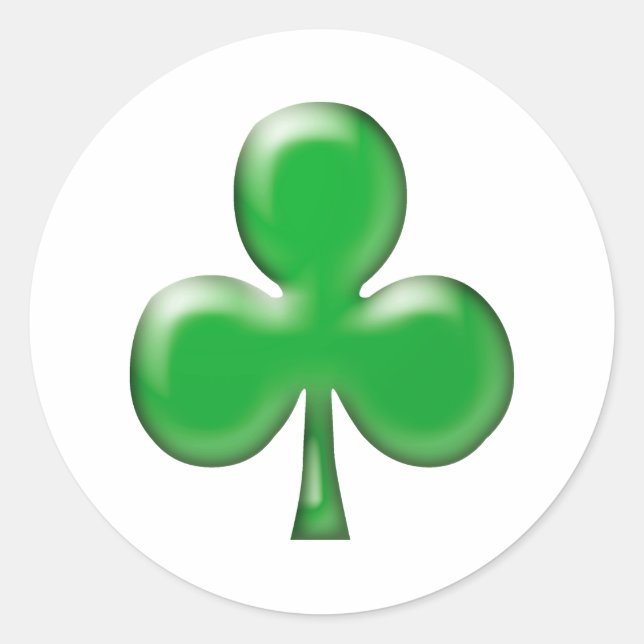 Saint Patrick's Day Irish Green Clover shamrock Classic Round Sticker (Front)