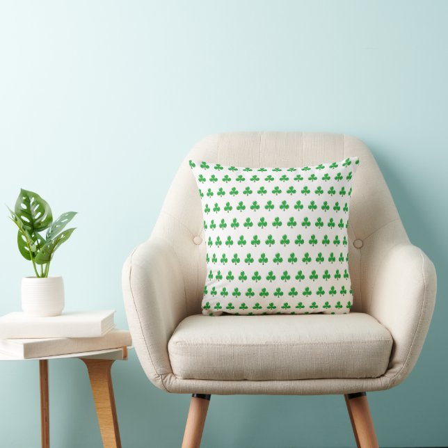 Saint Patrick's Day Irish Green Clover Shamrock Cushion (Chair)
