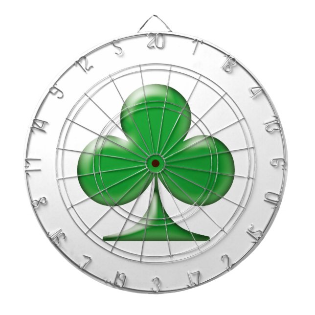 Saint Patrick's Day Irish Green Clover Shamrock Dartboard (Front)
