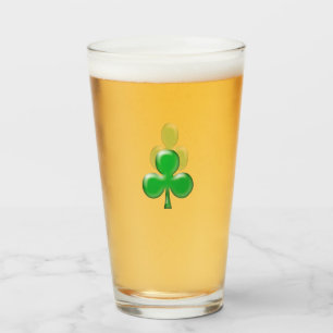 Saint Patrick's Day Irish Green Clover Symbol Beer Glass