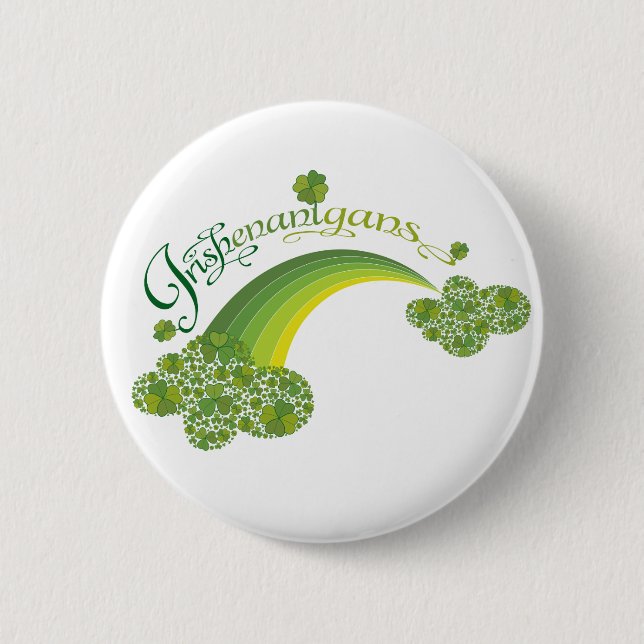 Saint Patrick's Day Irish Shenanigans Shamrock 6 Cm Round Badge (Front)