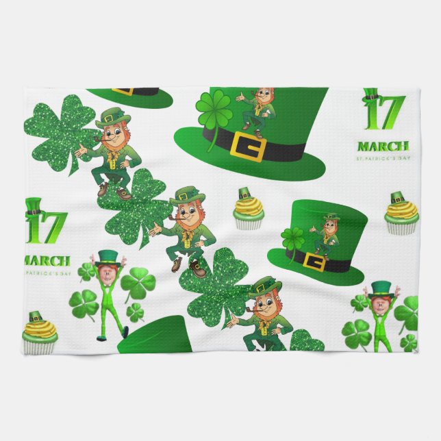 Saint Patrick's Day Kitchen Hand Towel (Horizontal)