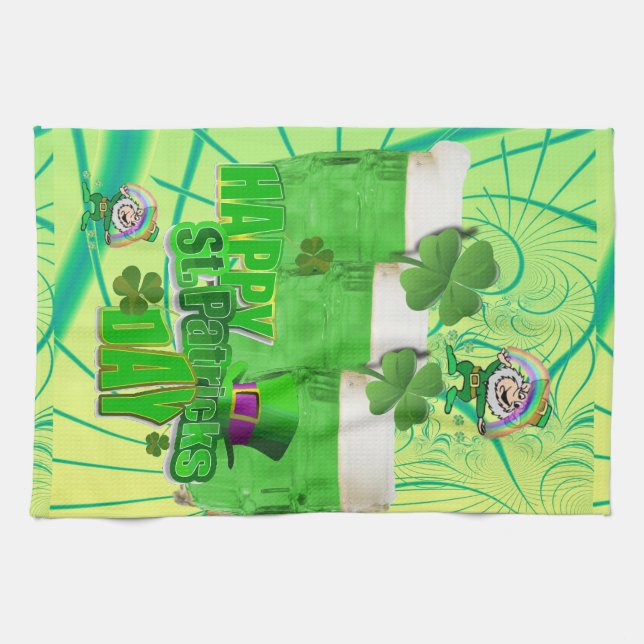 Saint Patrick's Day Kitchen Hand Towel (Horizontal)