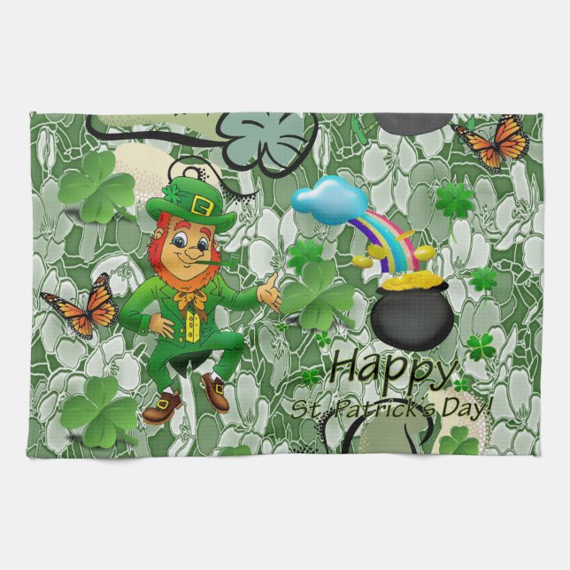 Saint Patrick's Day Kitchen Hand Towel (Horizontal)