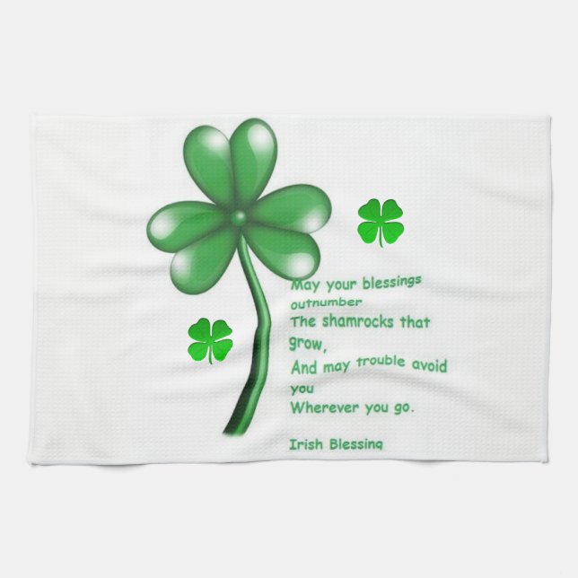 Saint Patrick's Day Kitchen Hand Towel (Horizontal)