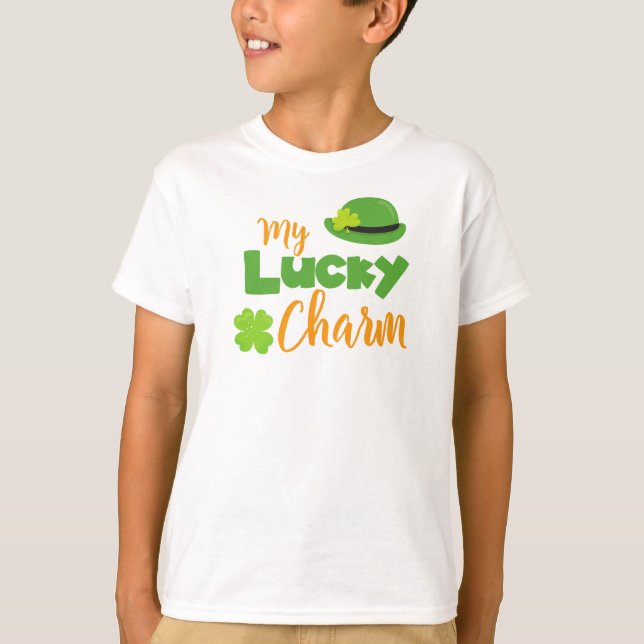 Saint Patrick's Day, Leprechaun Hat, Lucky Charm T-Shirt (Front)