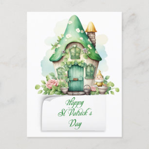 Saint Patrick's Day Leprechaun House Holiday Postcard