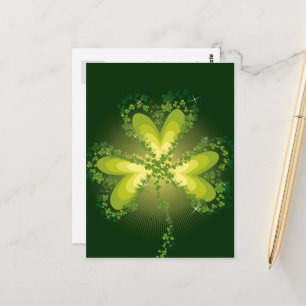 Saint Patrick's Day Lucky Clovers Shamrock Irish Postcard