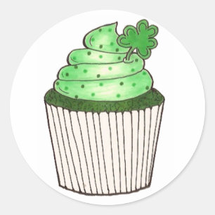 Saint Patrick's Day Lucky Cupcakes Cupcake Sticker