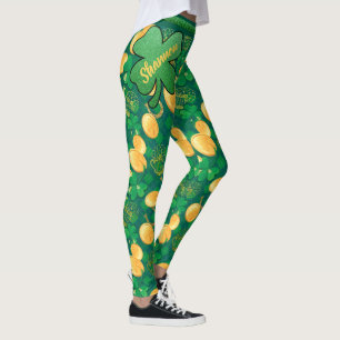 Saint Patrick's Day Lucky Gold Coin Personalised Leggings