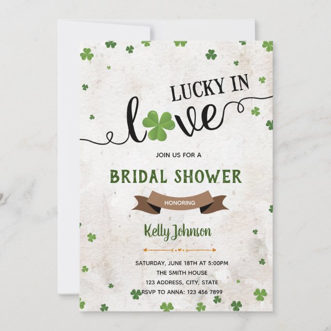 Saint Patricks day lucky in love card (Front)