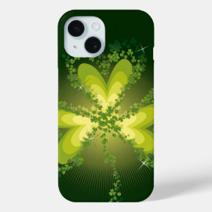 Saint Patrick's Day Magic Green Shamrock Clover iPhone 15 Case