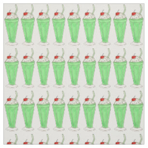 Saint Patrick's Day Mint Green Milkshake Shake Fabric