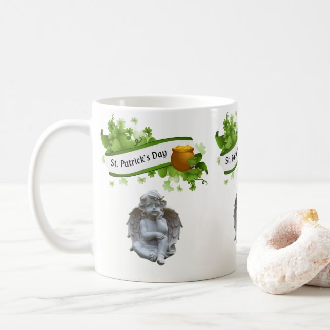 Saint Patrick's Day Mug Angel (With Donut)