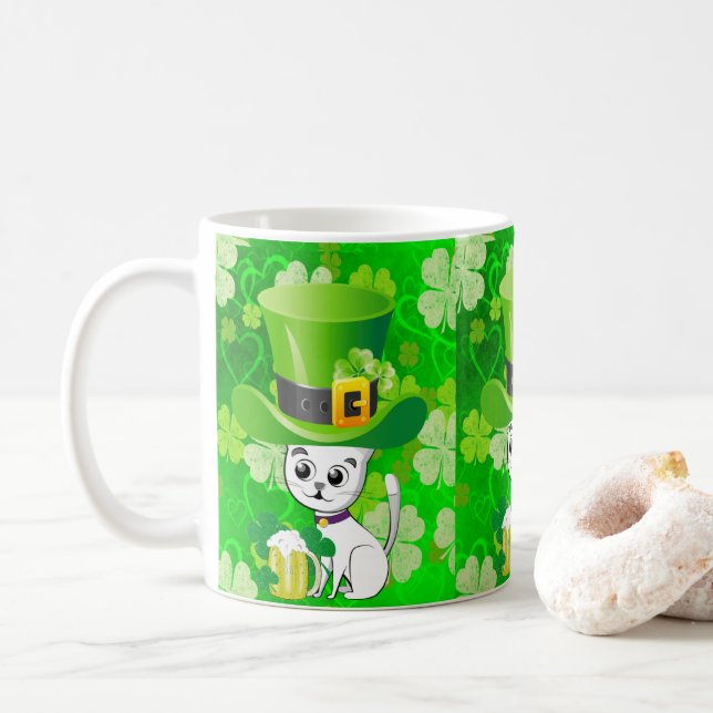 Saint Patrick's Day Mug Cat (With Donut)