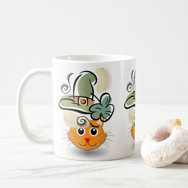 Saint Patrick's Day Mug Cat (With Donut)