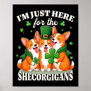 Saint Patricks Day Outfit Irish Corgi Poster