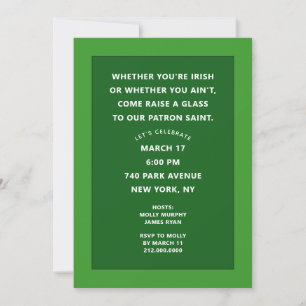 Saint Patrick's Day Party Invites