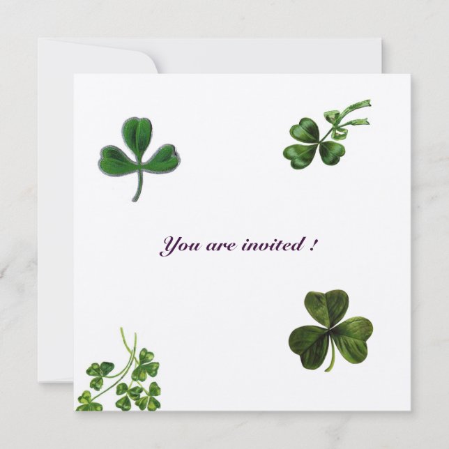 SAINT PATRICK'S DAY PARTY shamrock champagne Invitation (Front)