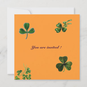 SAINT PATRICK'S DAY PARTY shamrock,orange,green Invitation