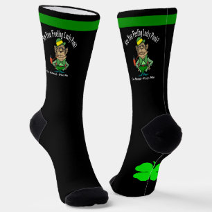 Saint Patrick's Day Pinch Lucky Leprechaun, Clover Socks