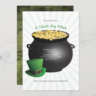 Saint Patrick's Day Potluck St Pattys Day Party Invitation