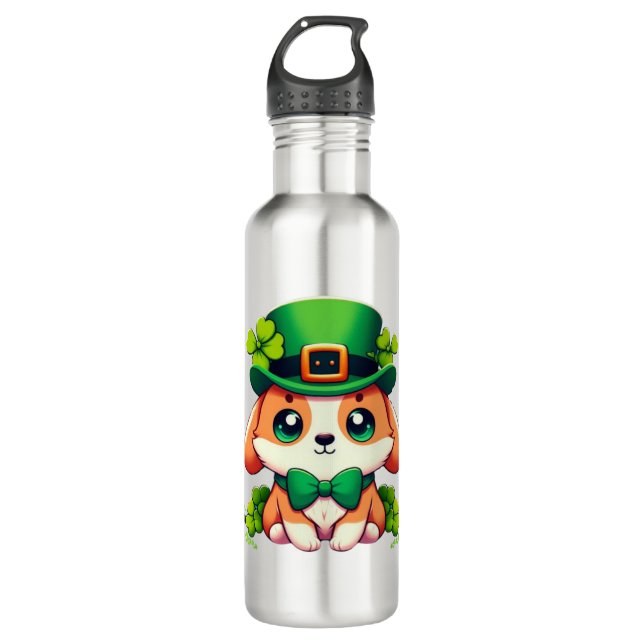 Saint Patricks' Day puppy  710 Ml Water Bottle (Front)