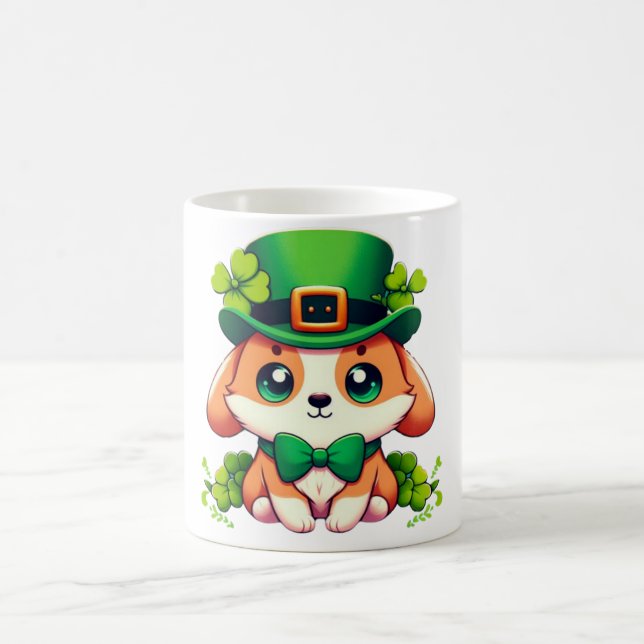Saint Patricks' Day puppy  Coffee Mug (Center)