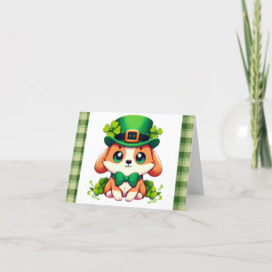 Saint Patricks' Day puppy Holiday Card