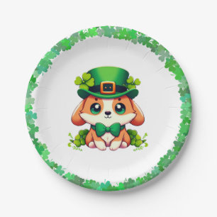 Saint Patricks' Day puppy  Paper Plate
