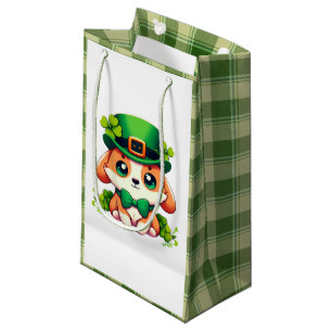 Saint Patricks' Day puppy Small Gift Bag