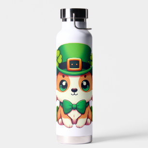 Saint Patricks' Day puppy Water Bottle
