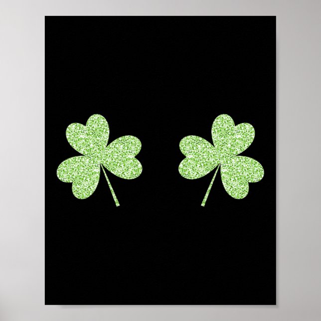 Saint Patricks Day Shamrock Breast St.patrick's Da Poster (Front)