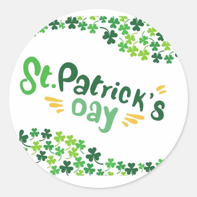 Saint Patrick's Day,Shamrock,Irish  Classic Round Sticker (Front)