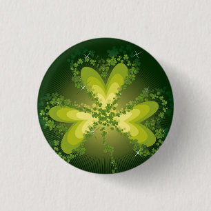Saint Patrick's Day Shamrock Lucky Clovers Button