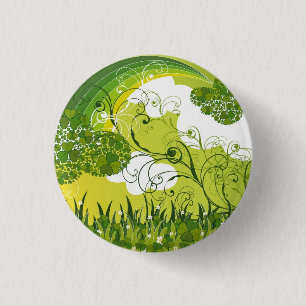 Saint Patrick's Day Shamrock Lucky Clovers Button