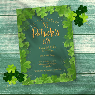 Saint Patrick's Day Shamrock Party Invitation