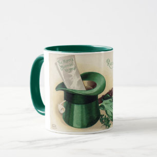 Saint Patrick's Day, Shamrock, Vintage Mug