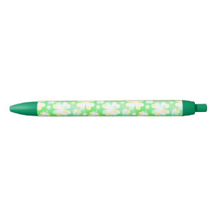 Saint Patrick's Day Shamrocks Retro Watercolor Black Ink Pen