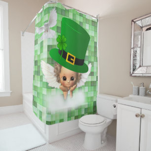 Saint Patrick's Day Shower Curtain Angel