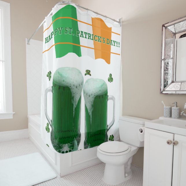 Saint Patrick's Day Shower Curtain Beer (In Situ)